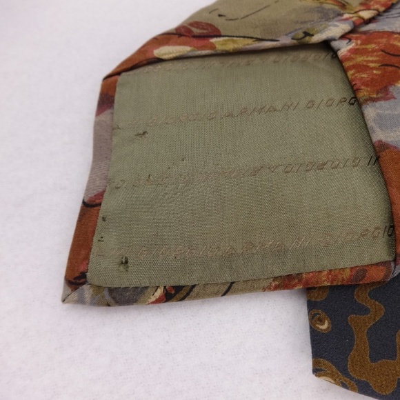 Giorgio Armani 2 Silk Ties Vintage Rust Brown face - Picture 6 of 8